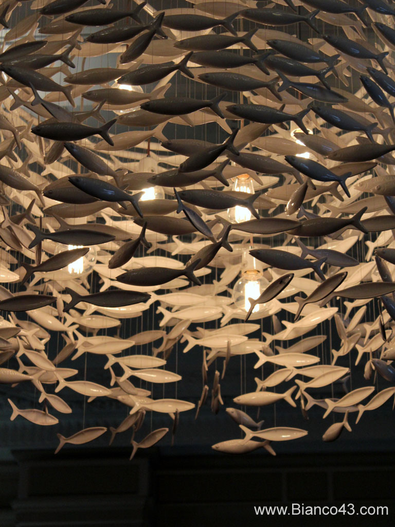Chandelier Room at The Grand: whimsical fish installation for creative events.