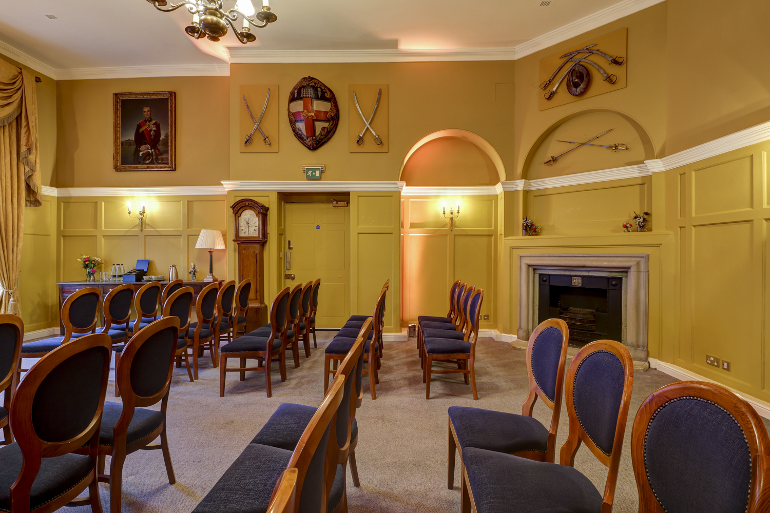 Classic meeting space in The HAC with elegant decor, ideal for corporate events and discussions.