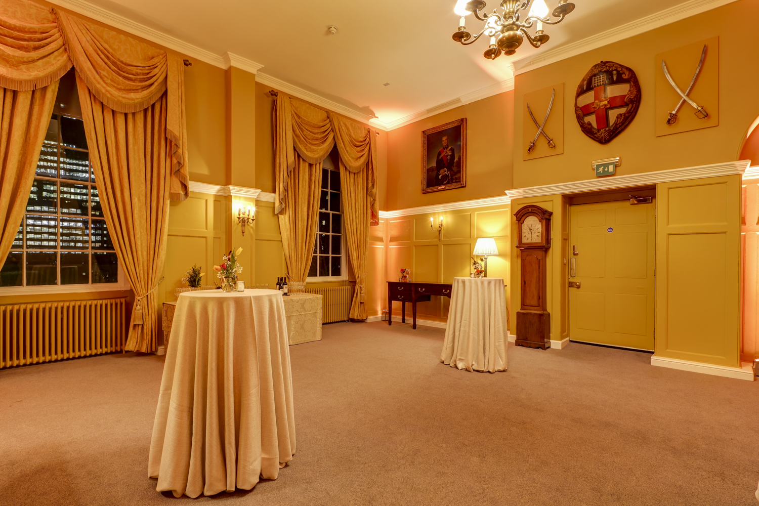 Elegant Ante Room at HAC with tall windows, perfect for events and meetings.