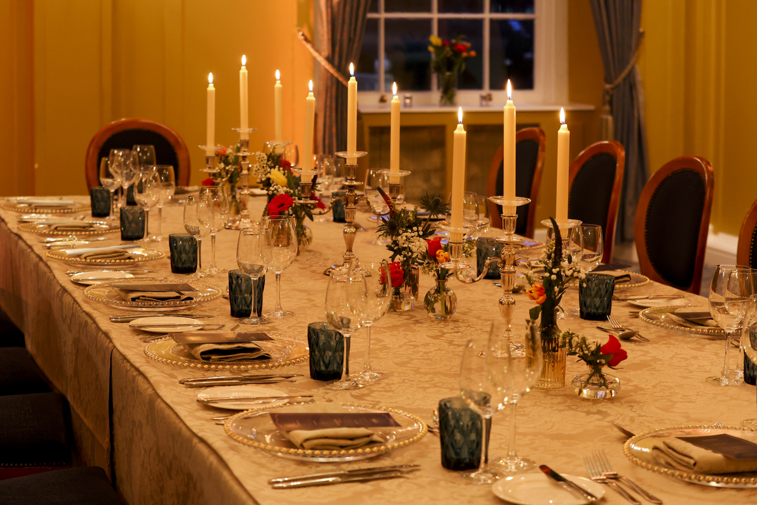 Elegant dining table in HAC's Ante Room, perfect for formal dinners and special events.