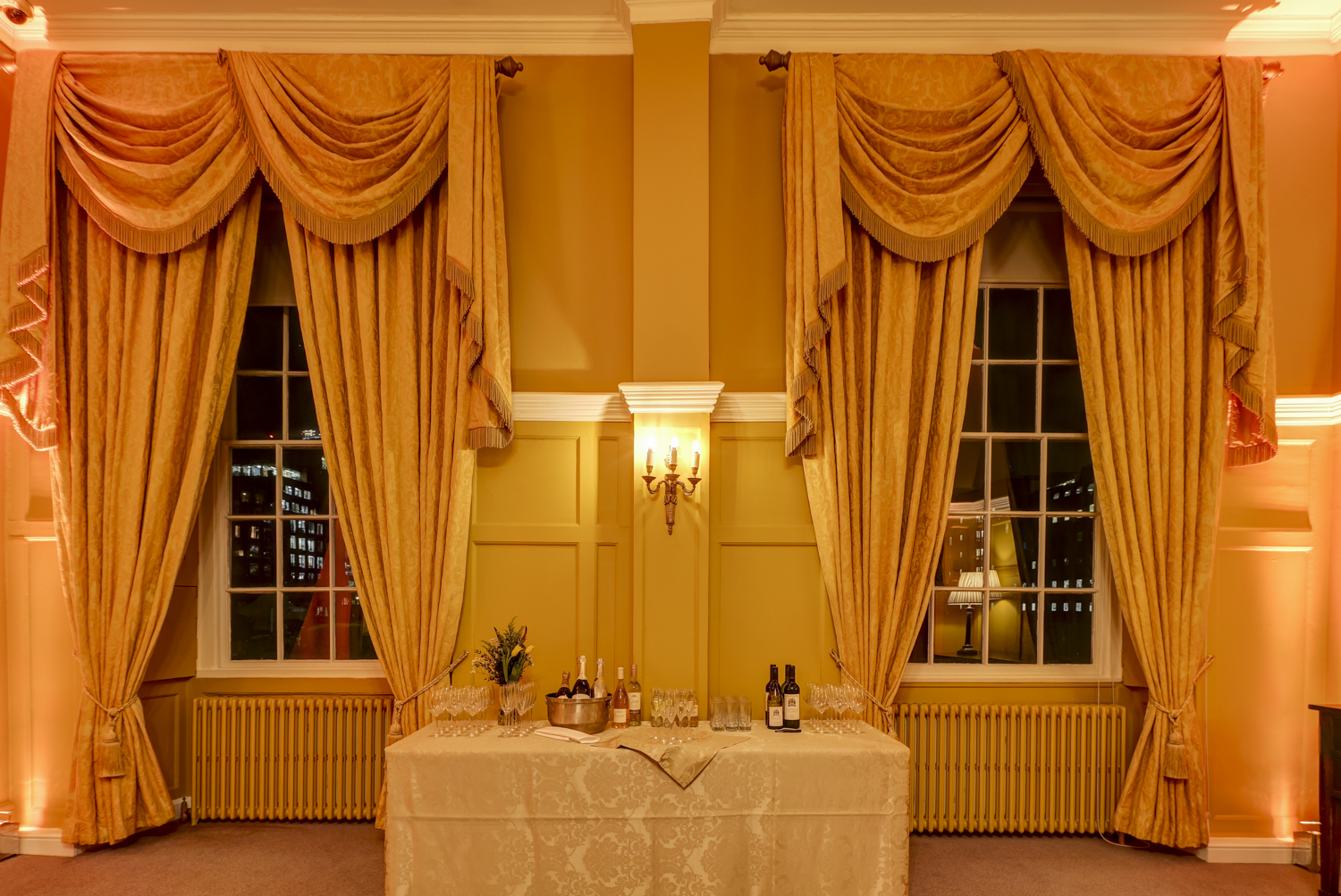Elegant Ante Room at HAC, featuring warm lighting for sophisticated events and networking.