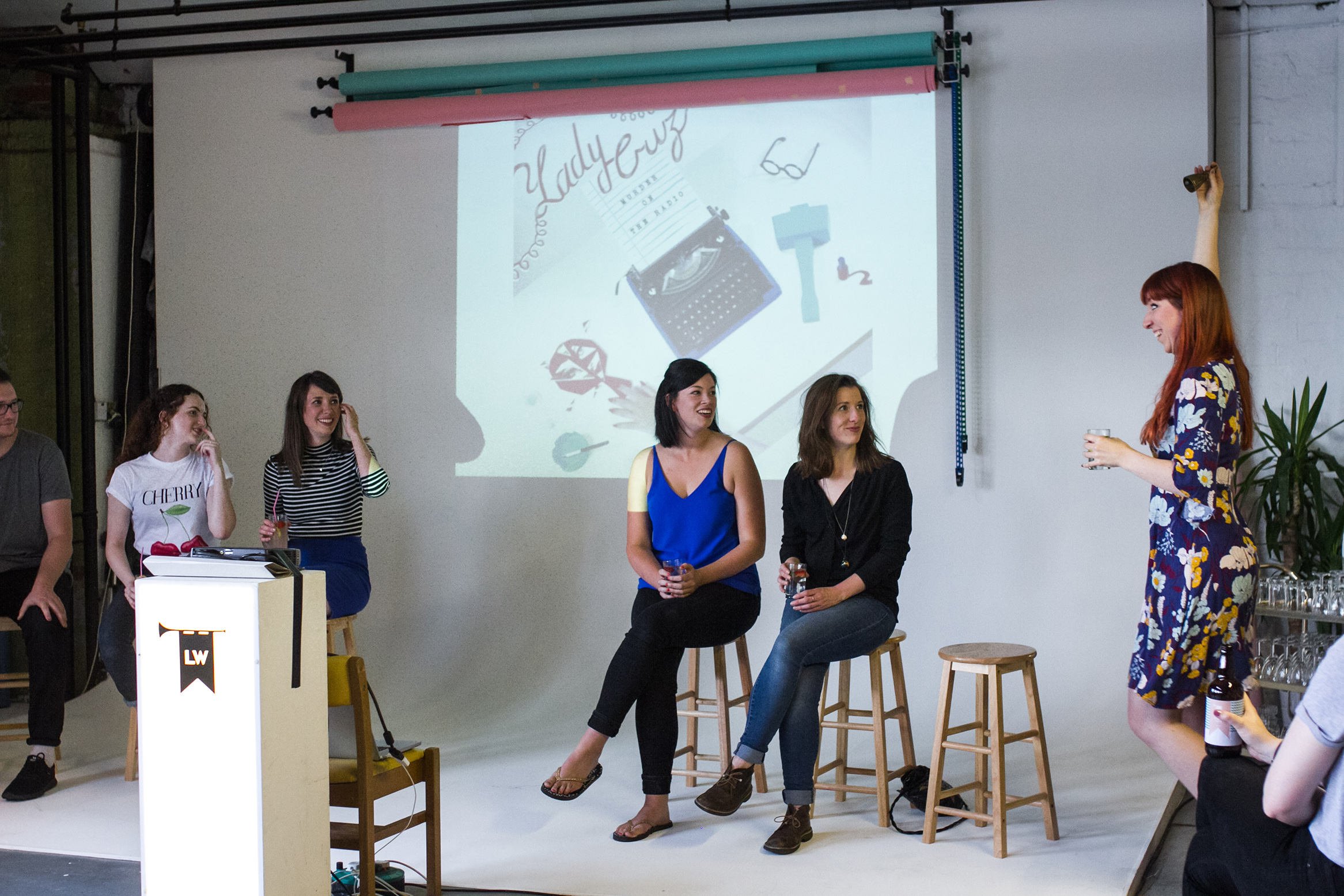 Dynamic panel discussion at Lord Whitney Studio, fostering creativity and collaboration.