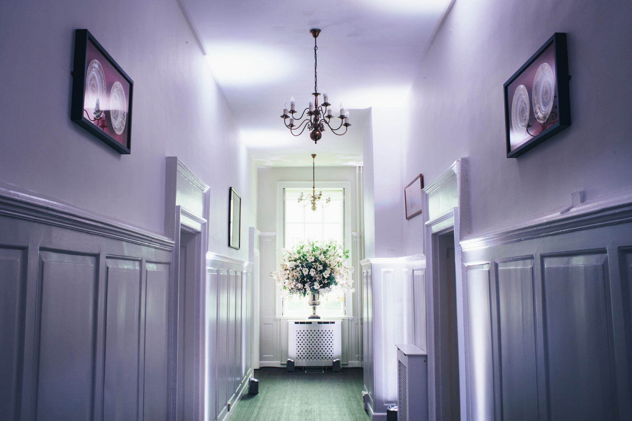 Elegant corridor in Wren House, Royal Hospital Chelsea, perfect for networking events.