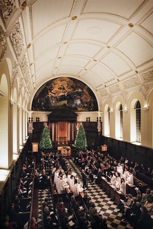 Wren Chapel at Royal Hospital Chelsea, elegant venue for holiday events and corporate gatherings.