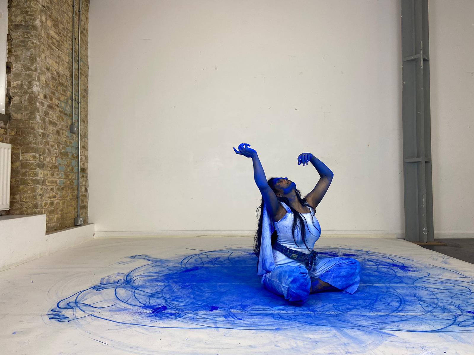 "Vibrant performance art at Fishing Smack Studio, enhancing event atmosphere."