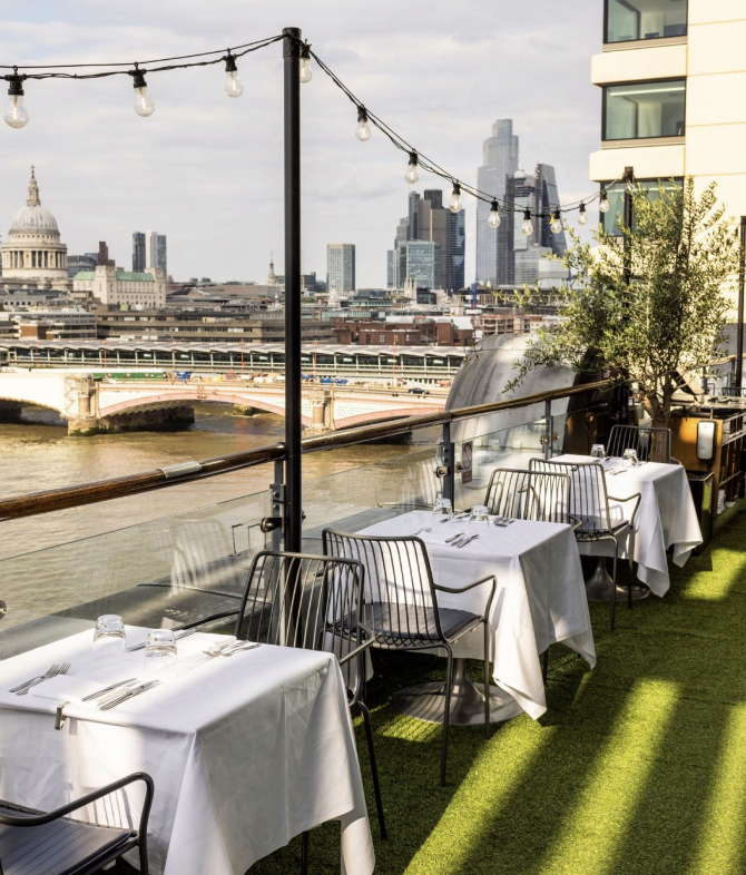 London skyline bar reception, upscale event venue