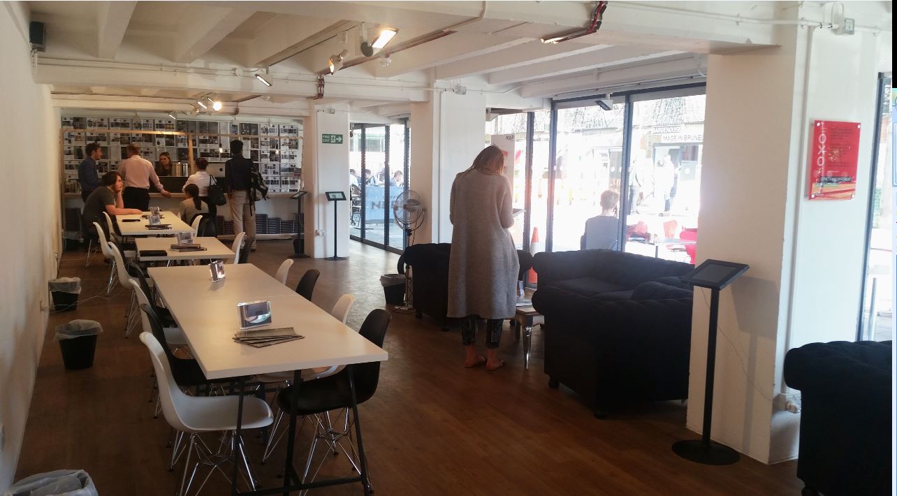 Modern event space at gallery@oxo, ideal for networking and creative gatherings.