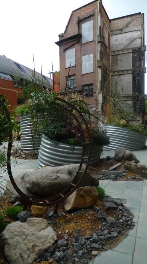 Courtyard & Platform at OXO Tower with lush greenery, ideal for events and gatherings.