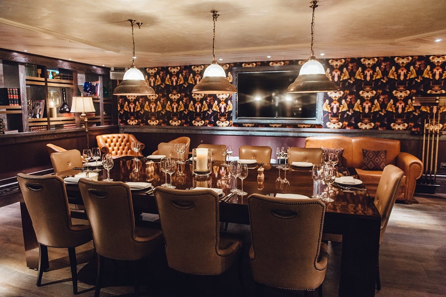 Elegant private dining room at 100 Wardour Street for exclusive events and meetings.