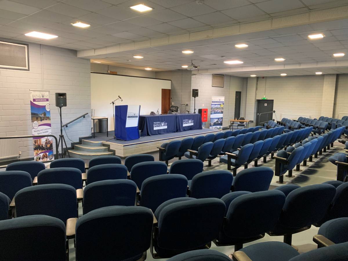 Lecture Theatre at Bath & West Showground with tiered seating for conferences and seminars.