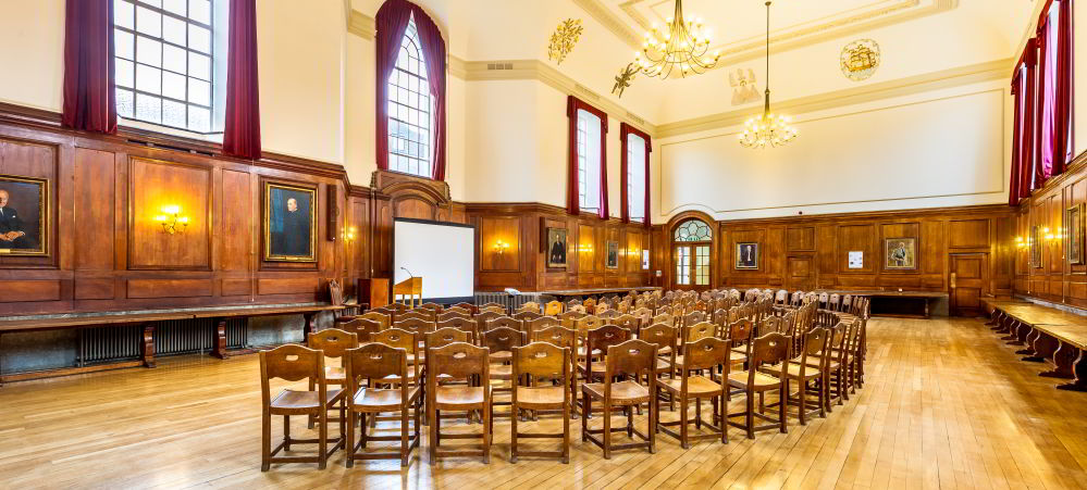 Elegant Great Hall in Goodenough House, perfect for corporate meetings and presentations.