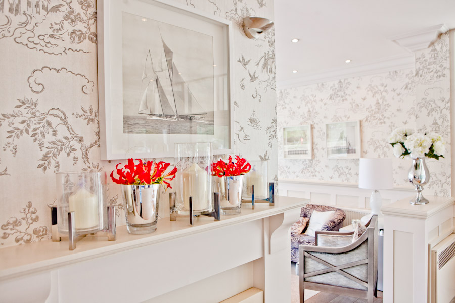 Elegant event space with floral decor for intimate gatherings on Ravens Ait Island.