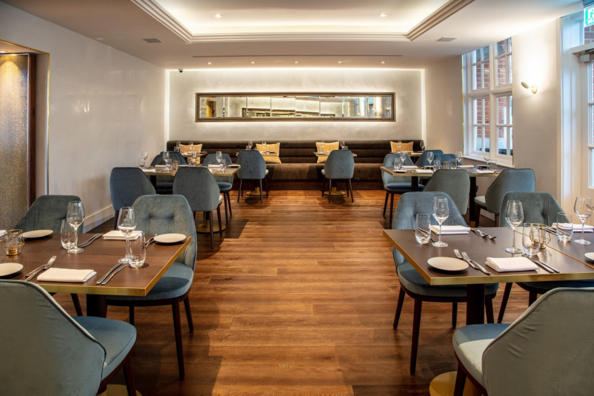 Elegant dining space in The Roseate, Reading for intimate gatherings and corporate events.