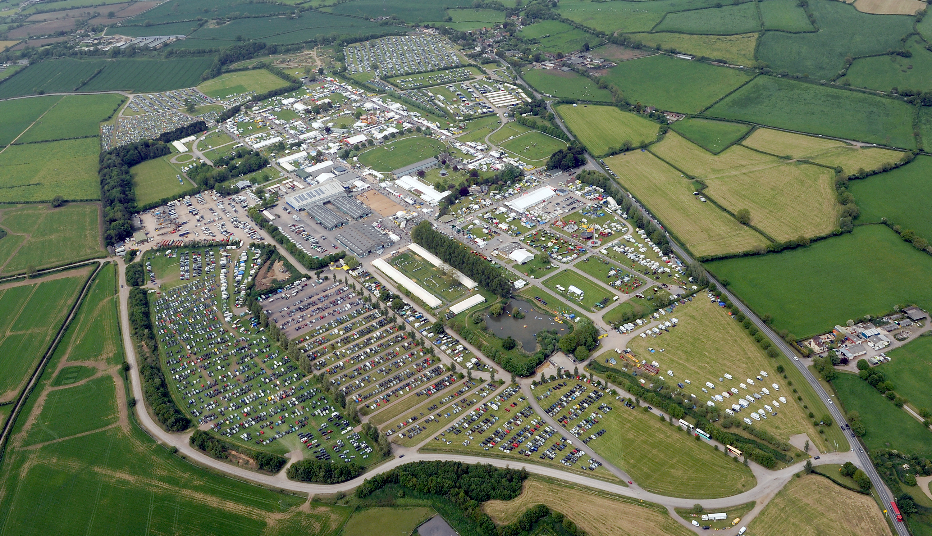 Outdoor event space at Bath & West Showground, ideal for festivals and trade shows.