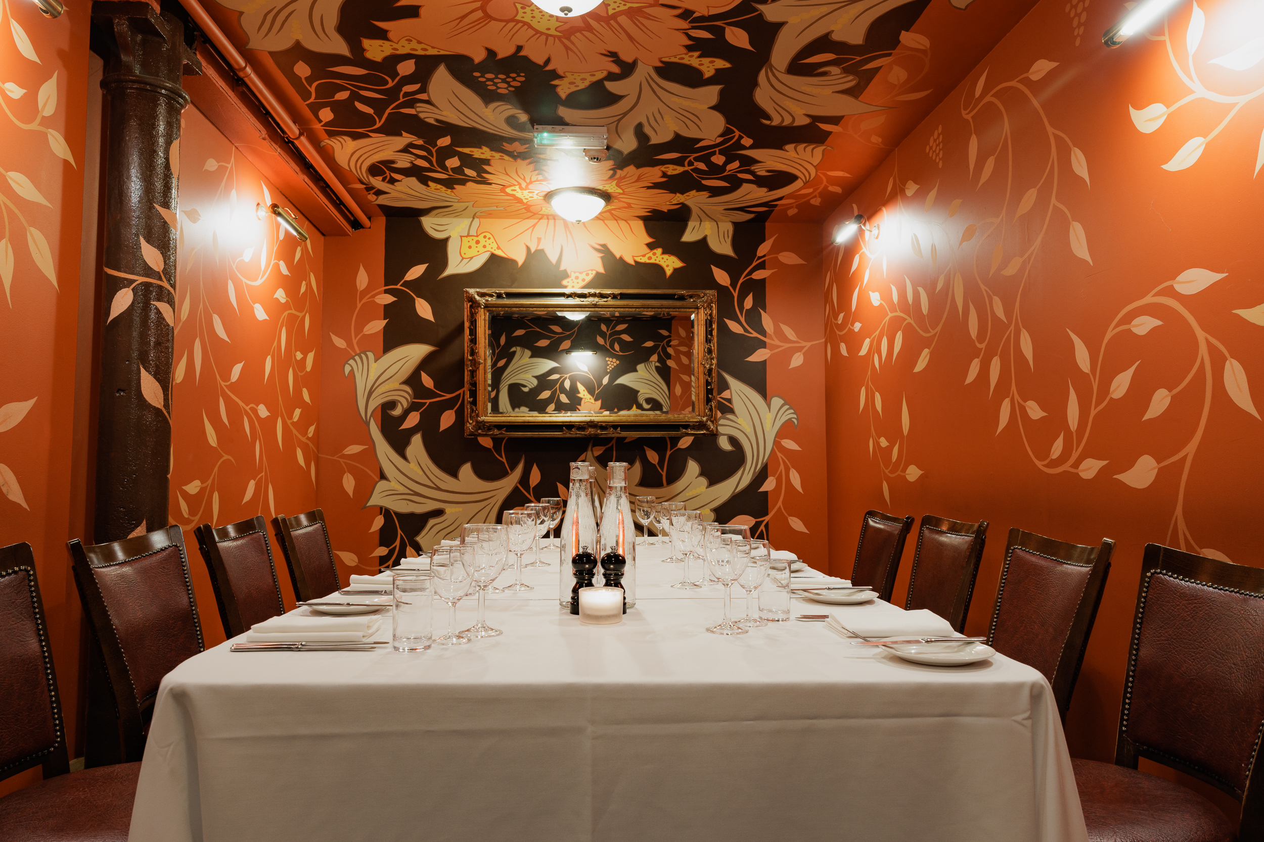 Intimate dining space at Bleeding Heart, perfect for corporate dinners and celebrations.