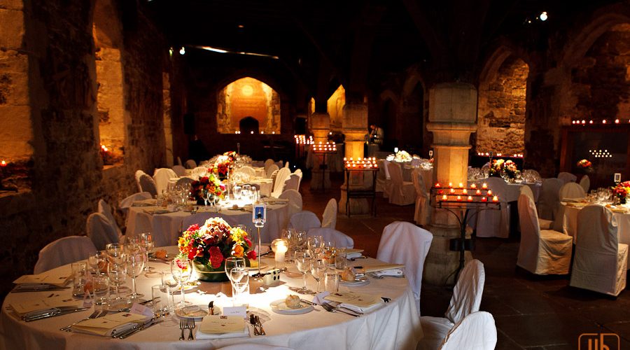 Elegant banquet hall in The Crypt, perfect for weddings and formal events.
