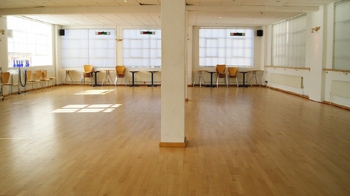 Spacious STUDIO 1 at The Factory Fitness, ideal for meetings and workshops.