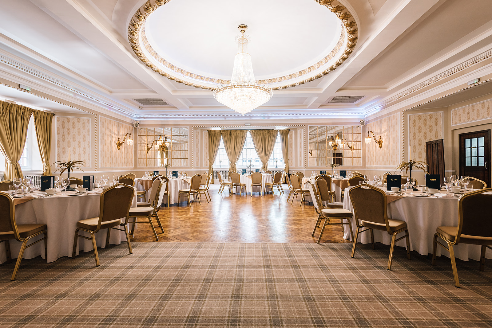 Elegant Goulburn Suite in Manchester Hall, perfect for dining and networking events.