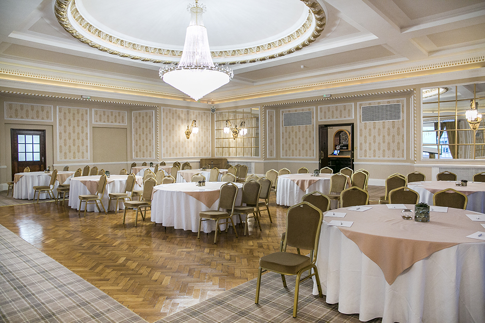 Elegant Goulburn Suite in Manchester Hall, ideal for banquets and conferences.
