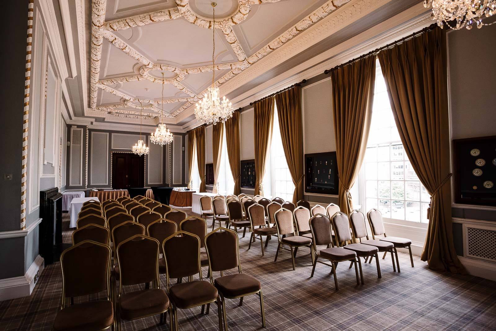 Elegant meeting room in Manchester Hall, perfect for seminars and networking events.