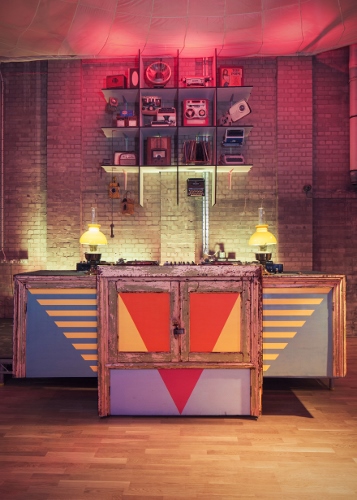 Main room at The Night Owl with vintage bar, ideal for parties and networking events.