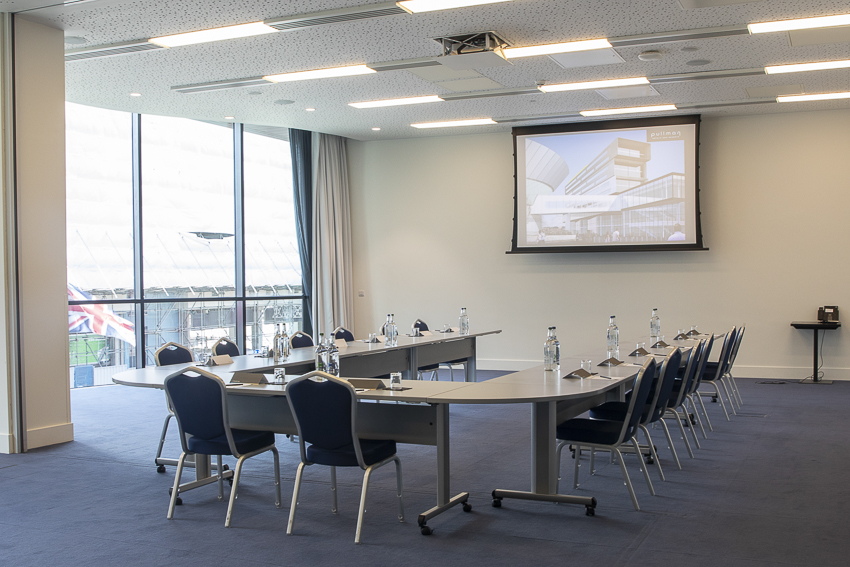 Mersey meeting room in Pullman Liverpool with U-shaped table for professional events.