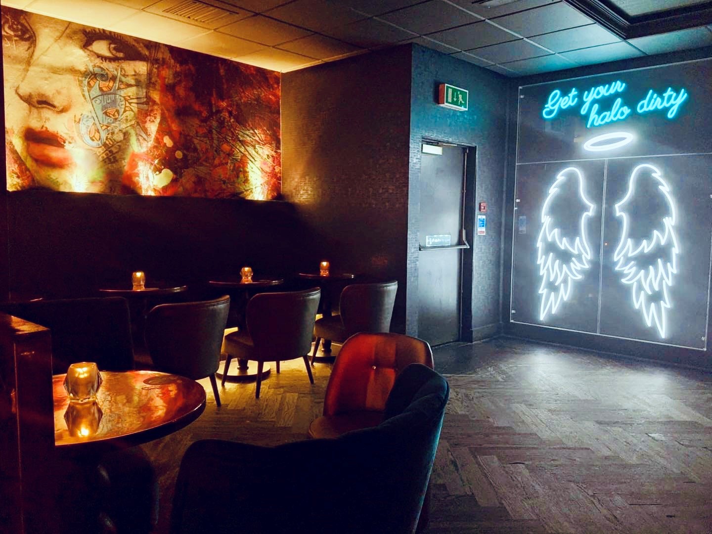 Stylish Blue Room at Dirty Martini St Paul's, ideal for casual gatherings and events.