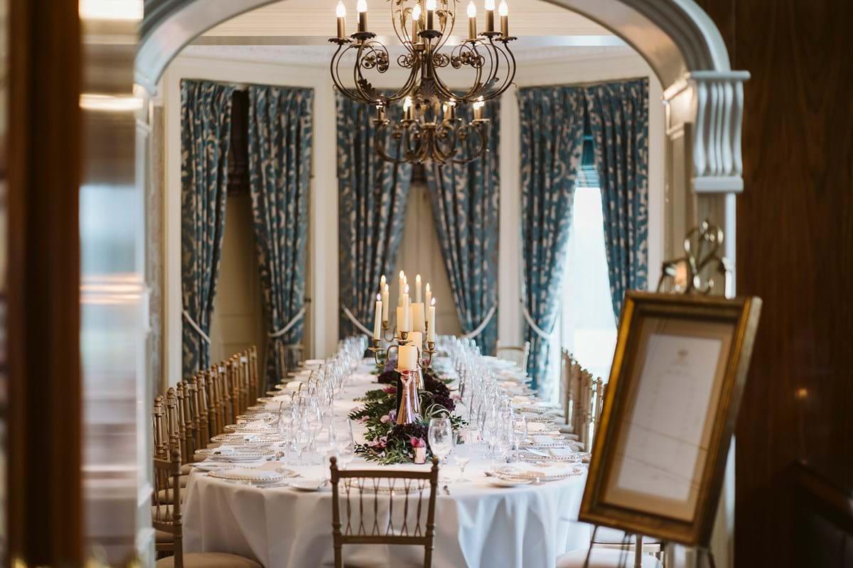 Elegant dining table in The Terrace Suite, perfect for upscale events and corporate dinners.