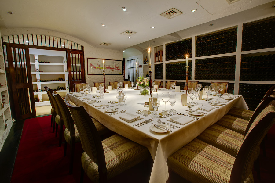 Elegant dining room at The Petersham Hotel, perfect for corporate dinners and wine tastings.
