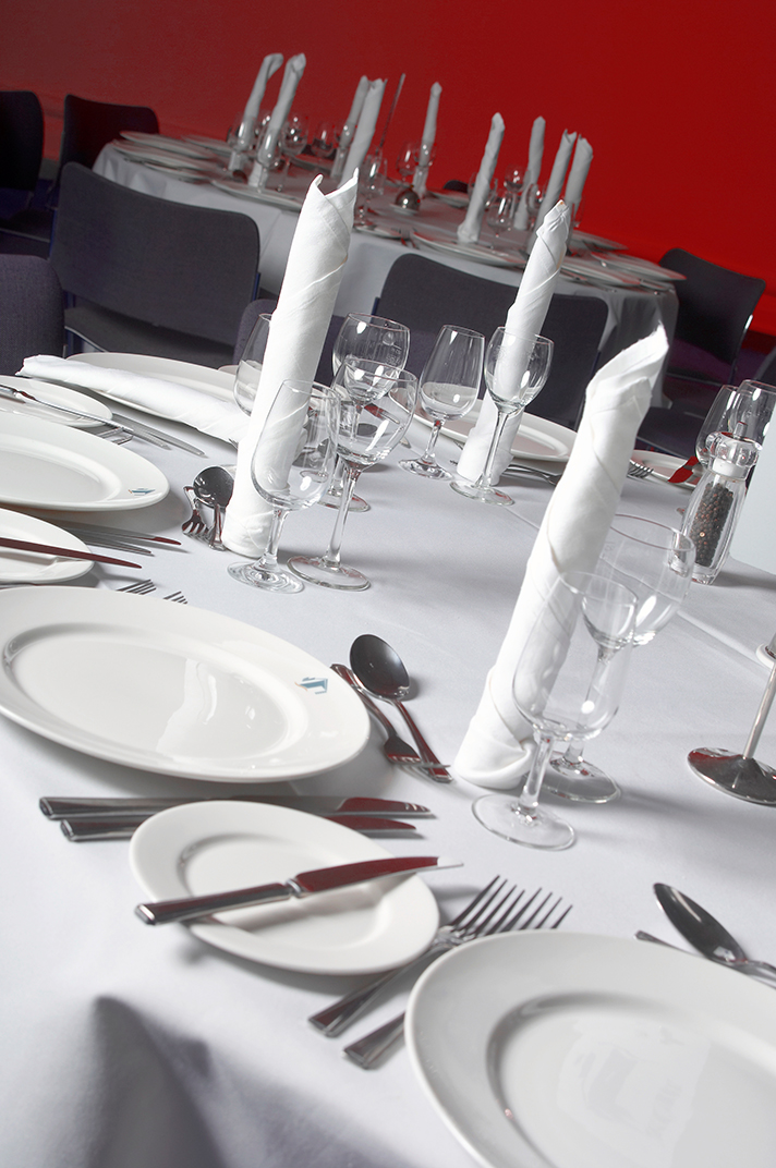 Elegant dining setup in Barbirolli Room, perfect for formal dinners and corporate events.