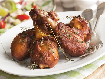 Succulent chicken drumsticks in Barbirolli Room, Bridgewater Hall catering event.