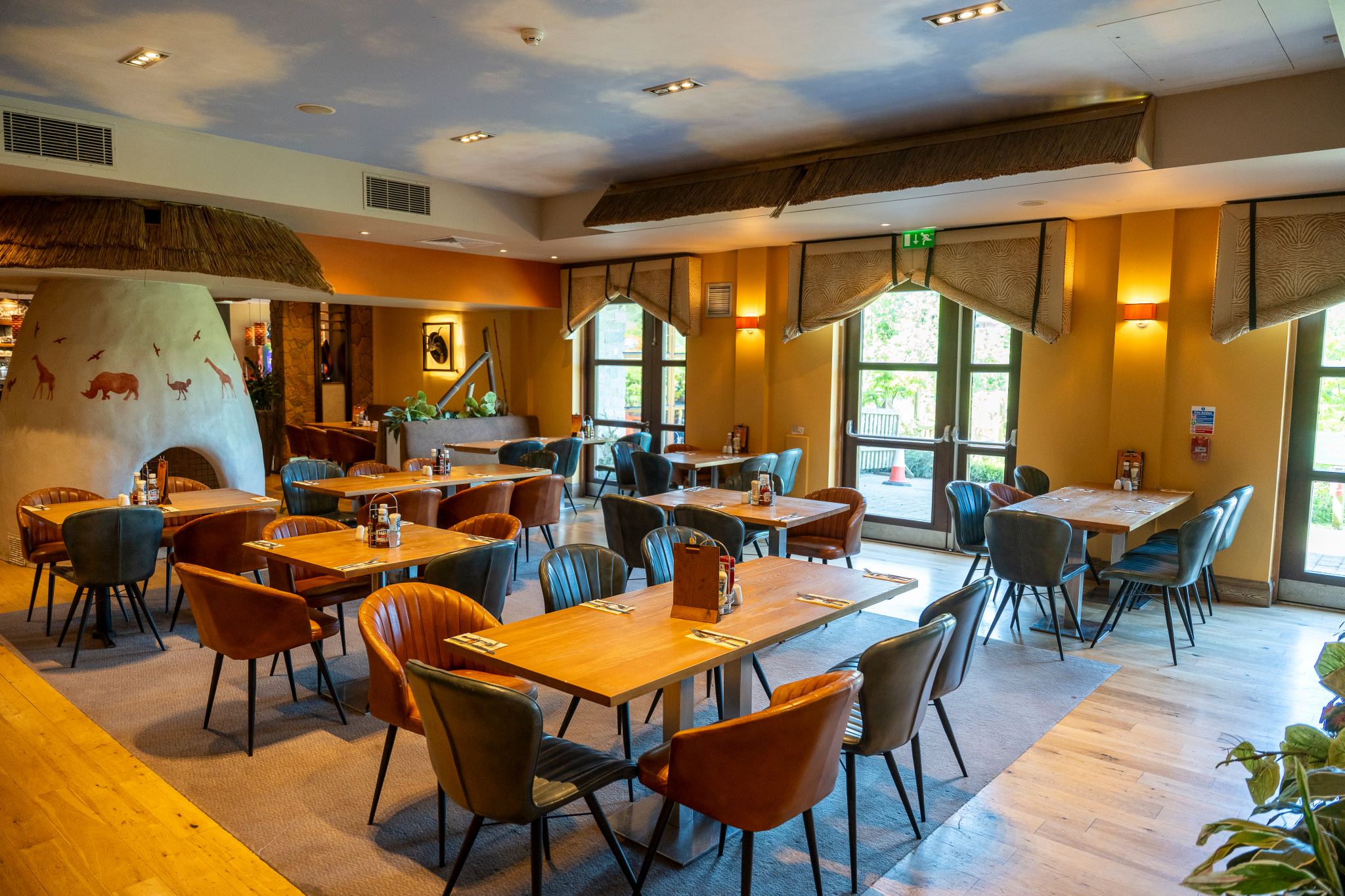 Serengeti Suite dining area at Chessington Resort, ideal for meetings and events.