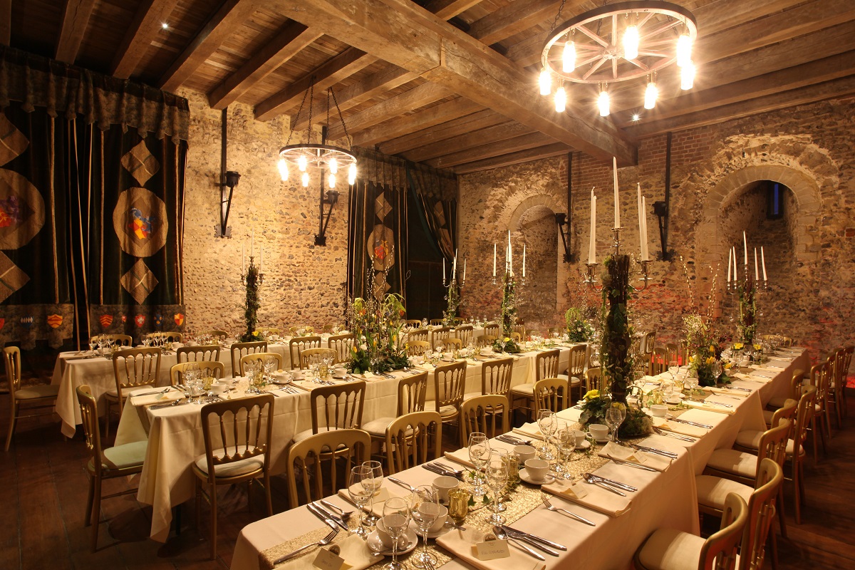 Tapestry Floor at Hedingham Castle, elegant dining space for upscale events and gatherings.
