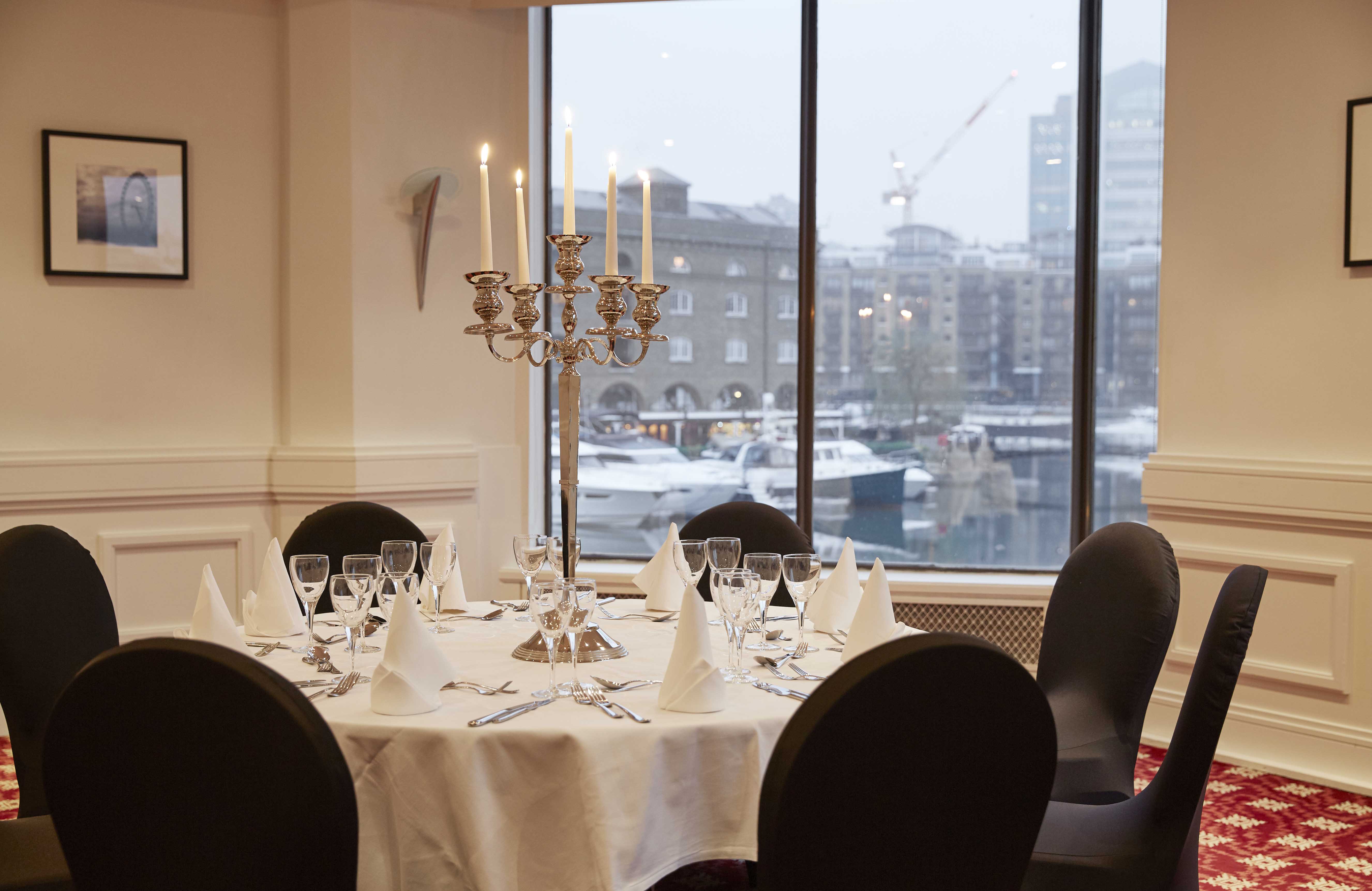 Elegant dining table in Mortimer Suite, The Tower Hotel for corporate events and gatherings.
