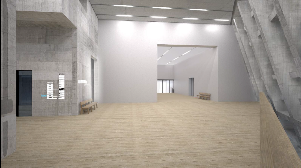 Blavatnik Building event space with high ceilings, ideal for conferences and exhibitions.