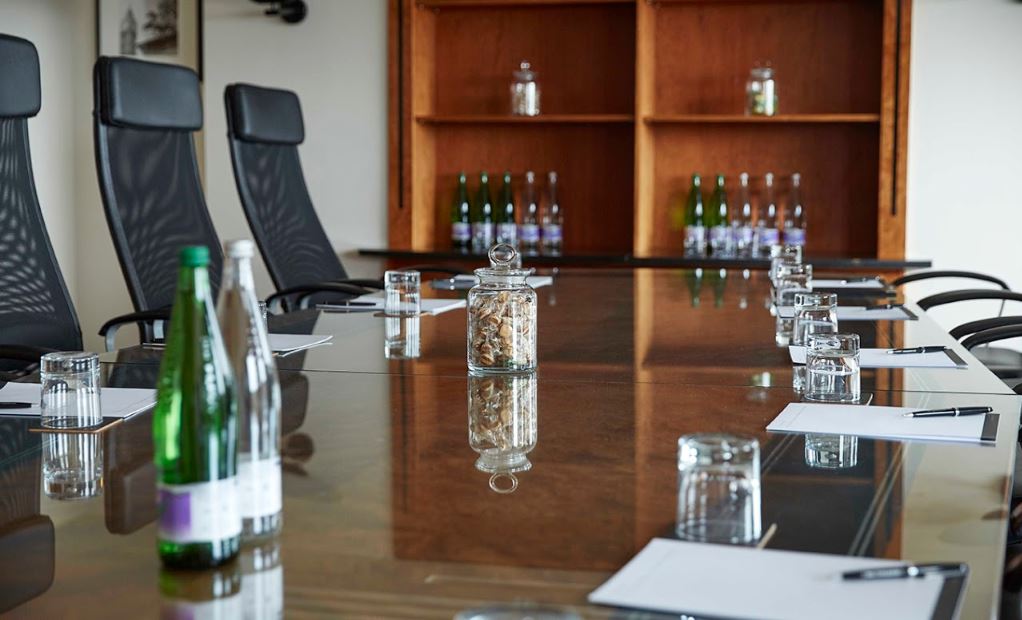 Fearless meeting room at The Tower Hotel with polished conference table for professional events.