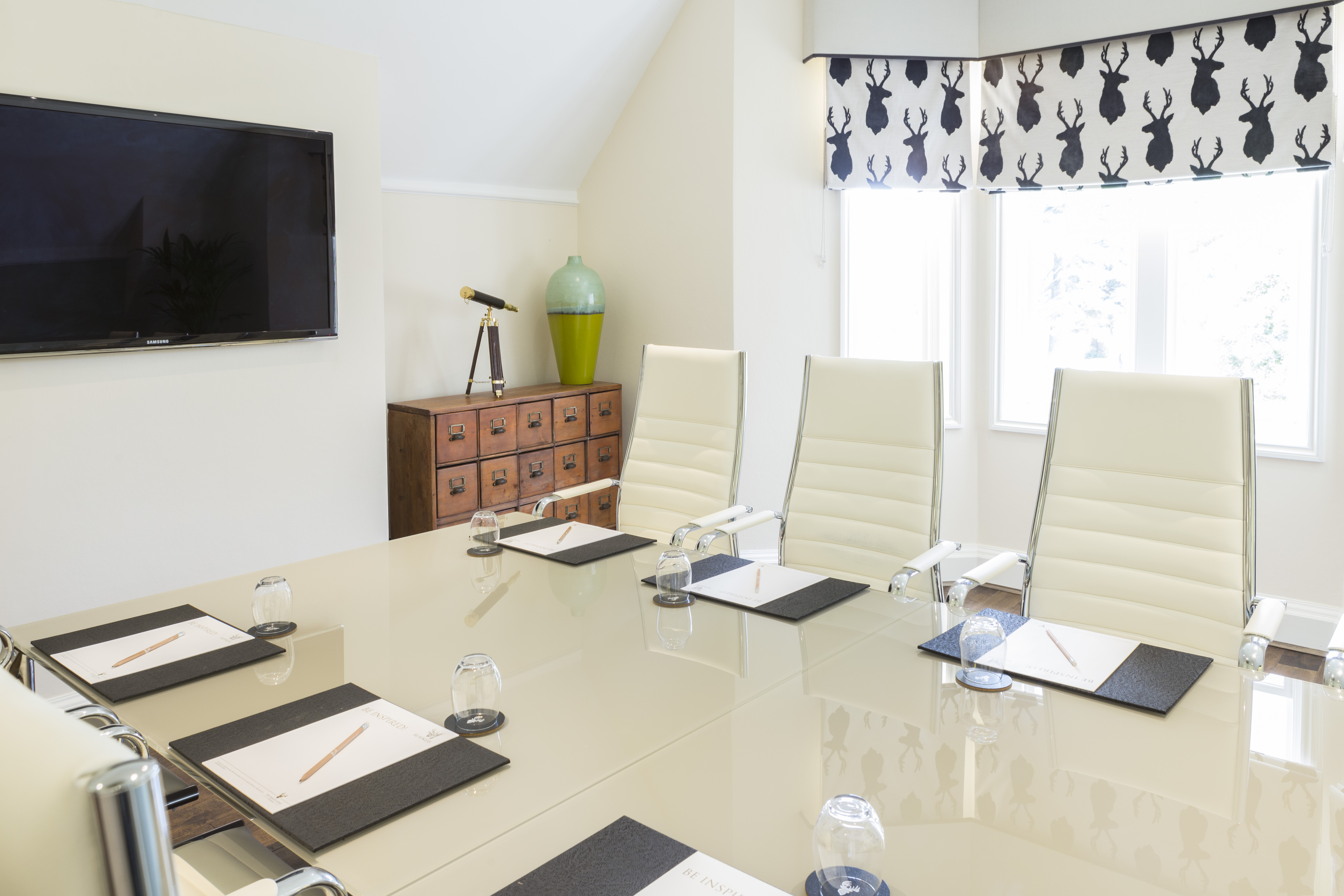 Modern conference room in Henley Suite, The Oakley Court, perfect for professional meetings.