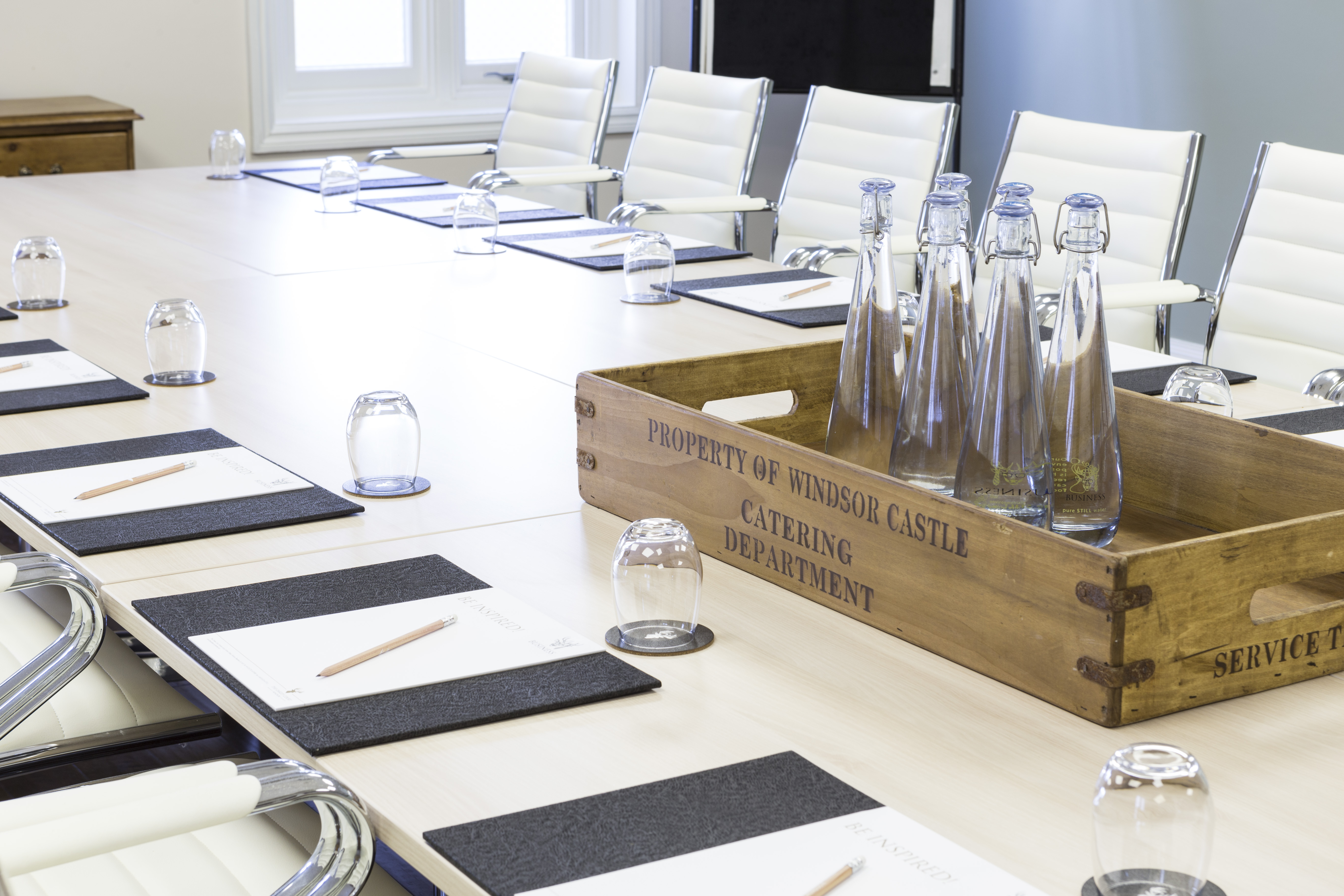 Richmond Suite conference room with elegant table settings for productive meetings.