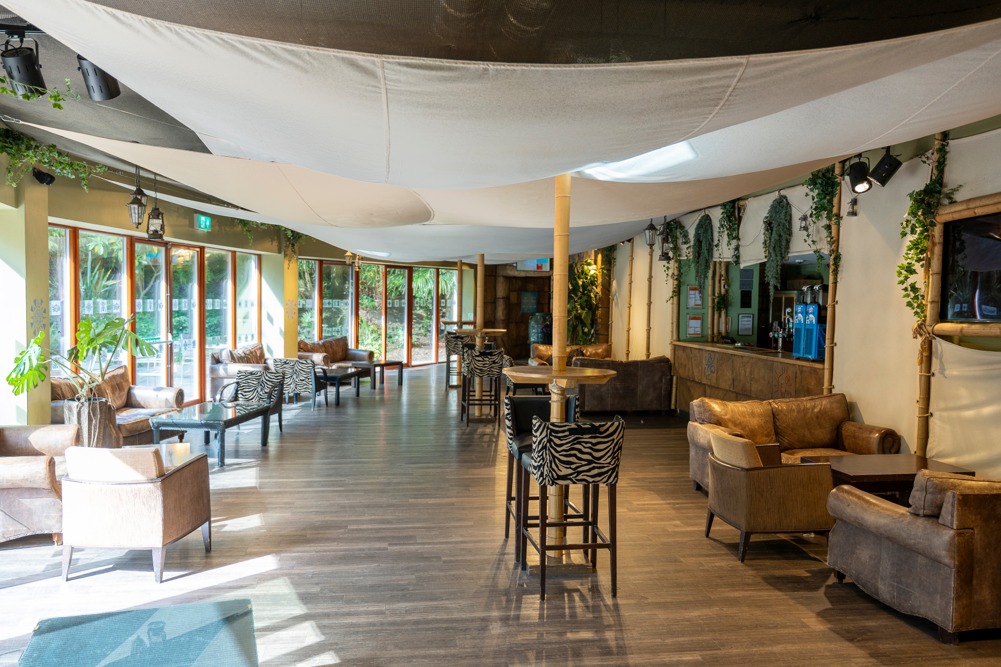 Temple Restaurant & Bar event space with natural light, perfect for corporate and social gatherings.