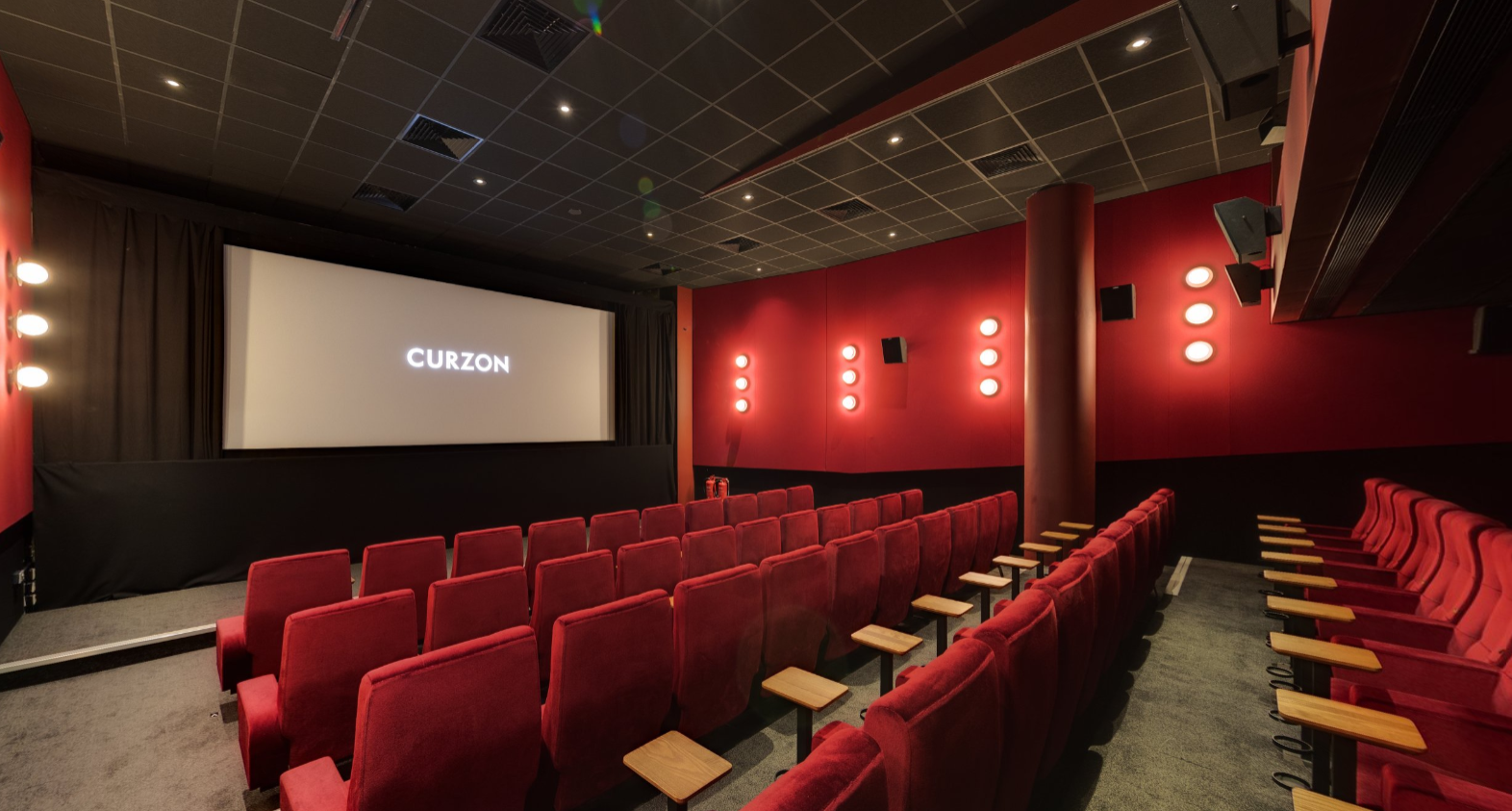Curzon Soho Cinema Screen Three with plush red seating for private screenings and events.