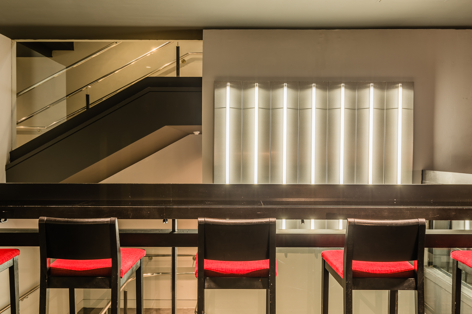 Curzon Soho bar area with modern design, ideal for networking events and meetings.