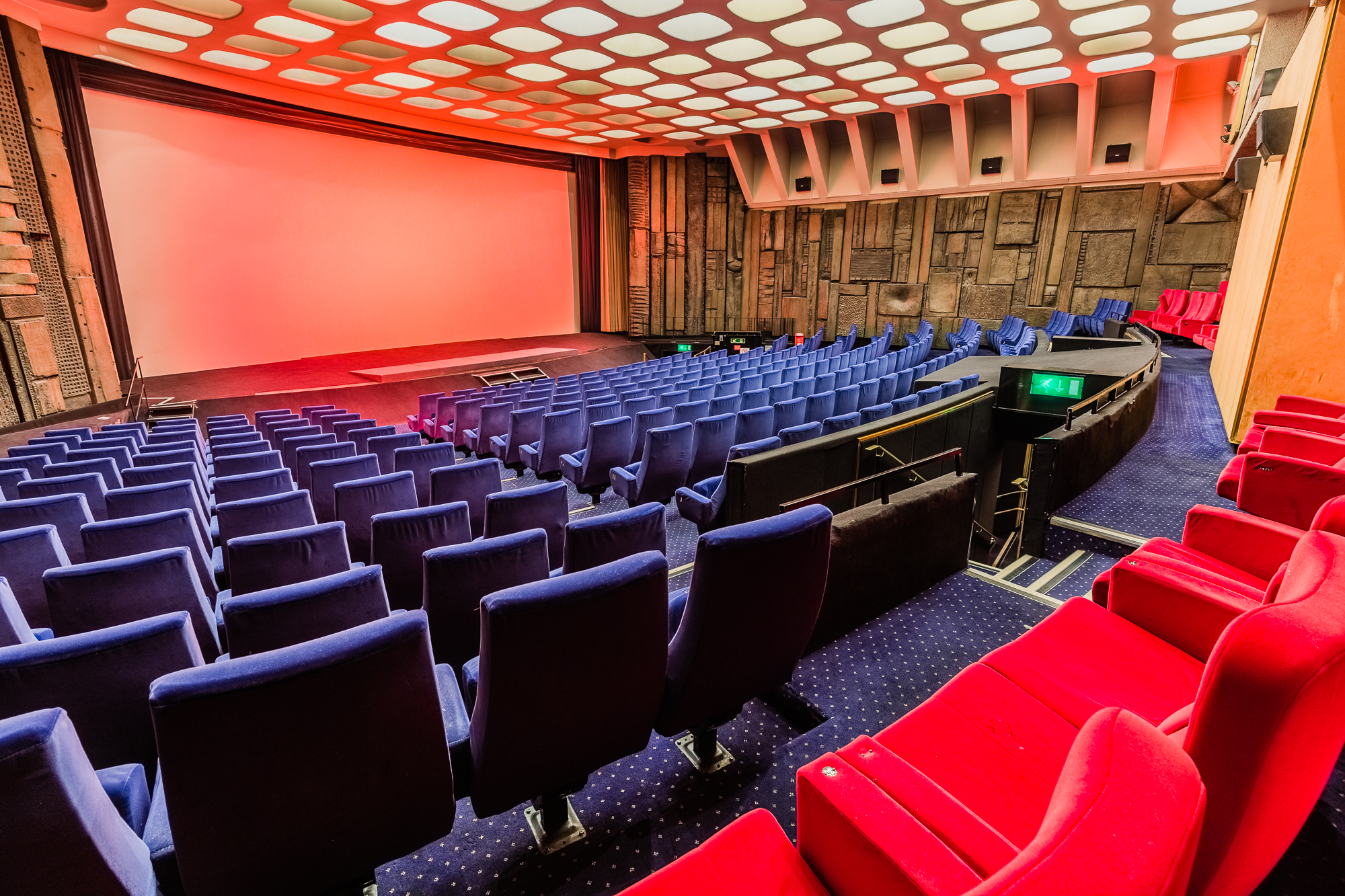 Curzon Mayfair Screen One: spacious auditorium with tiered seating for events and presentations.