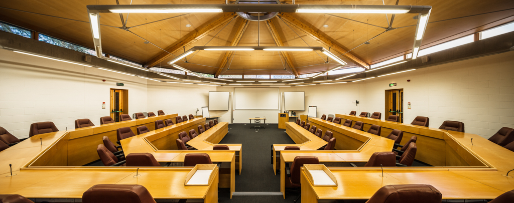 Clifford Barclay Lecture Theatre with tiered seating, ideal for workshops and seminars.