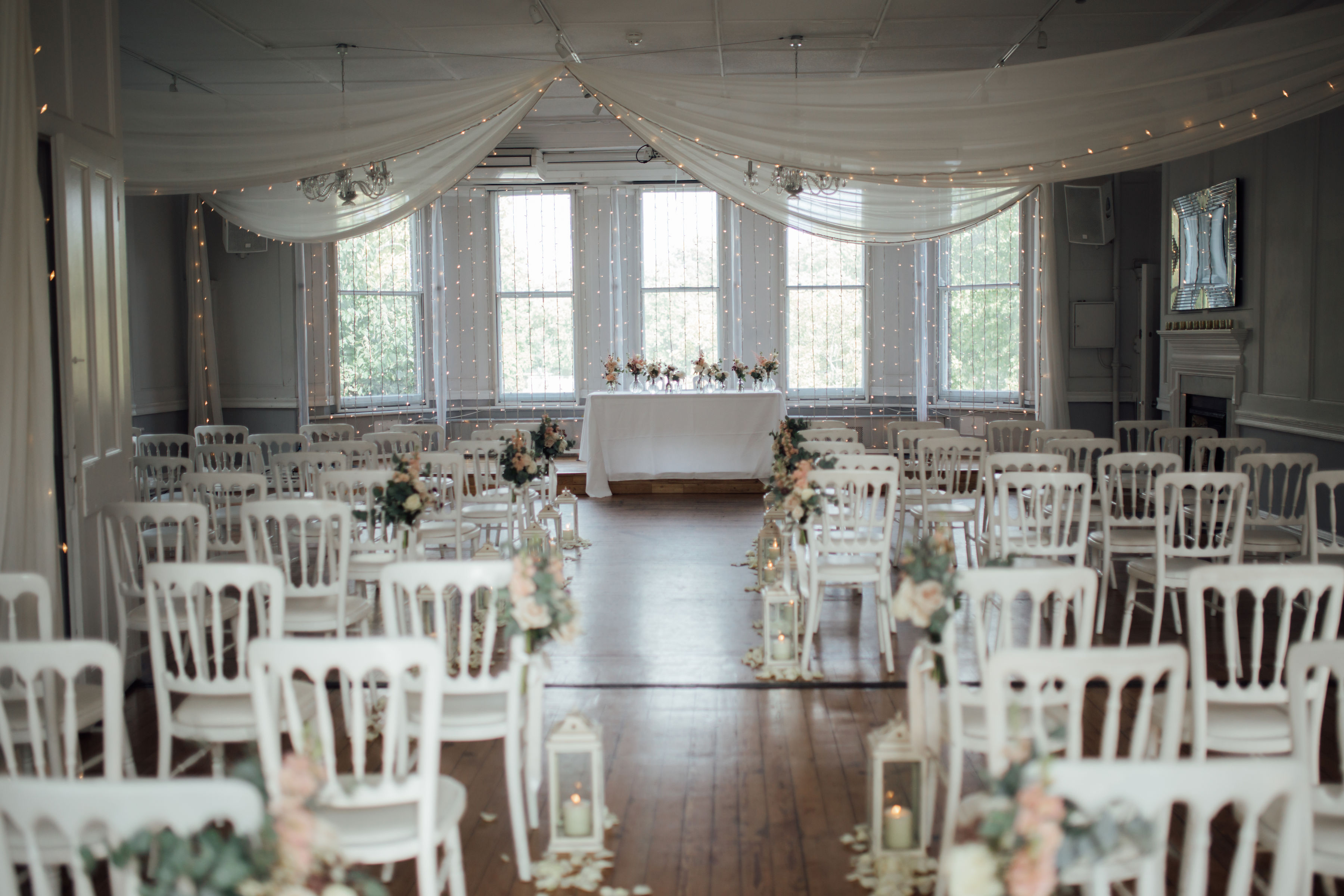 Elegant event space in Winchester House, perfect for weddings and formal gatherings.