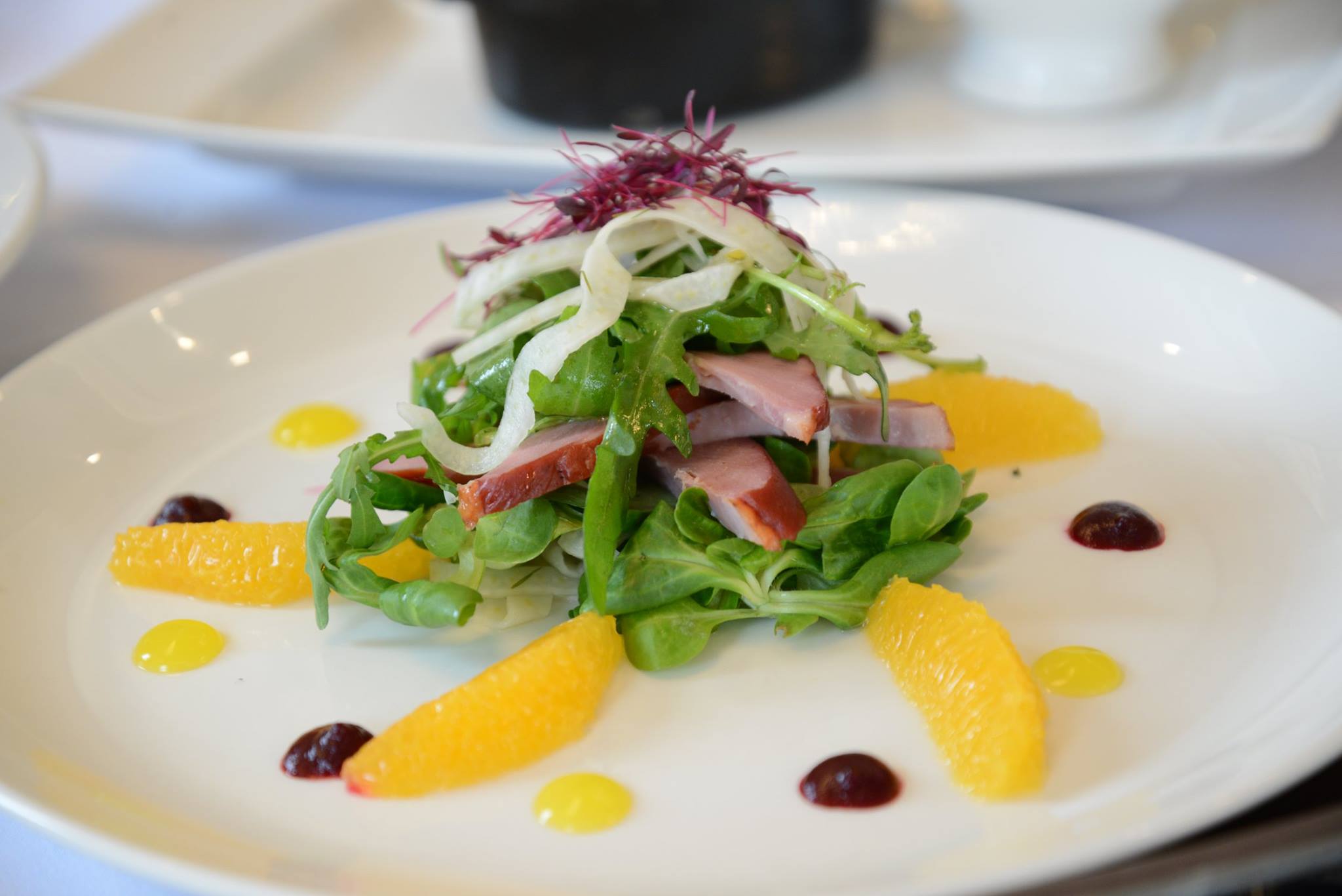 Elegant salad at Mulberry Restaurant, perfect for upscale weddings and corporate events.