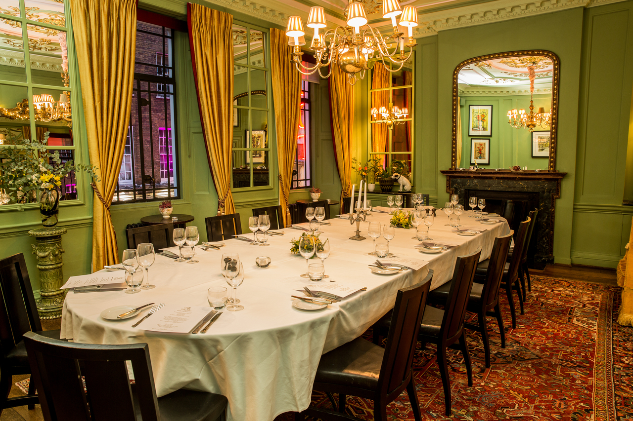 Le Salon Vert L'Escargot private dining corporate event
