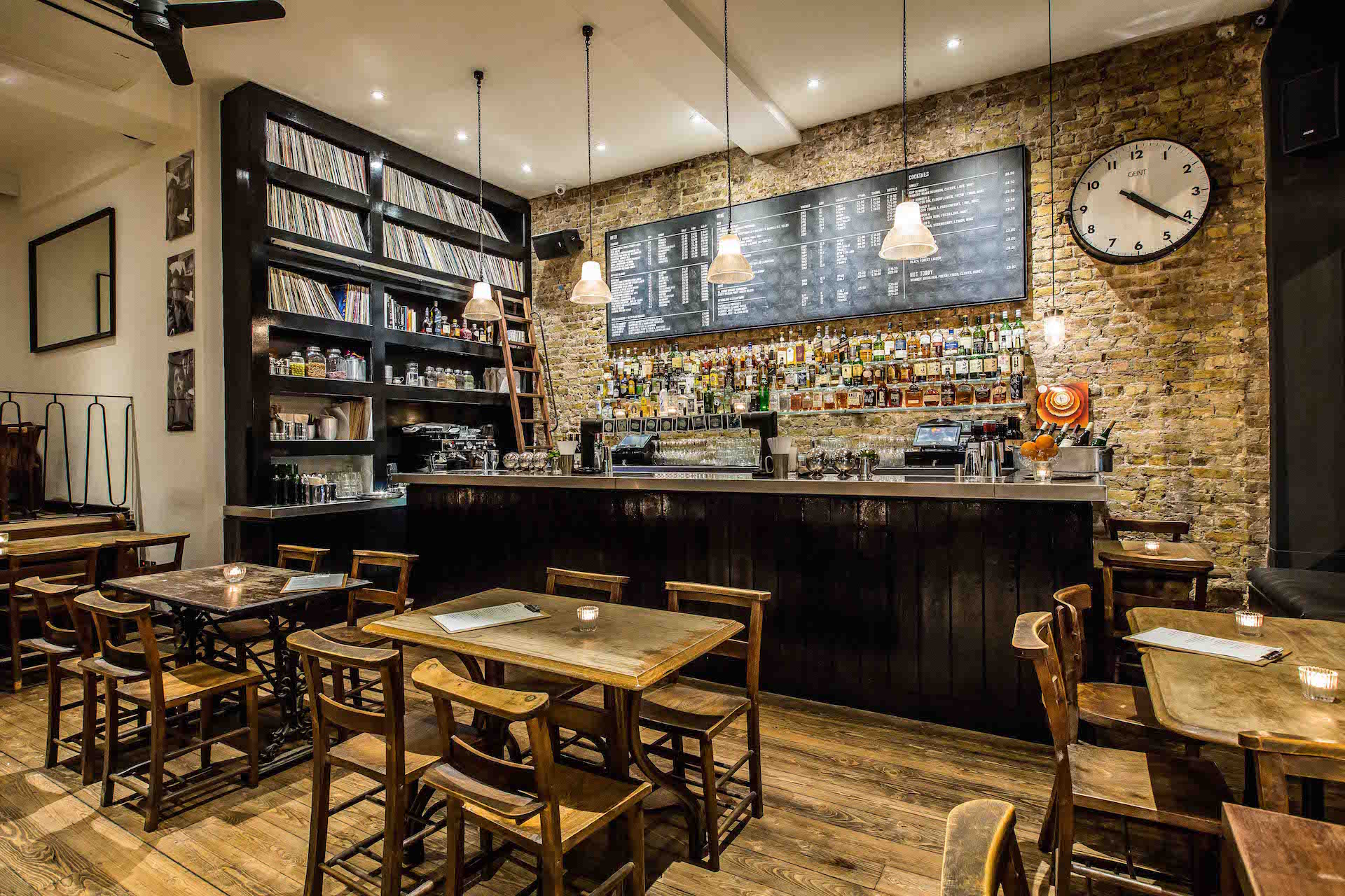 Stylish bar and dining area for intimate gatherings and networking events.