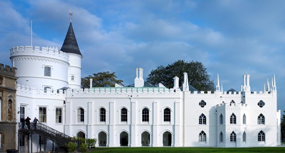 Stunning white castle venue at Strawberry Hill House for upscale weddings and events.