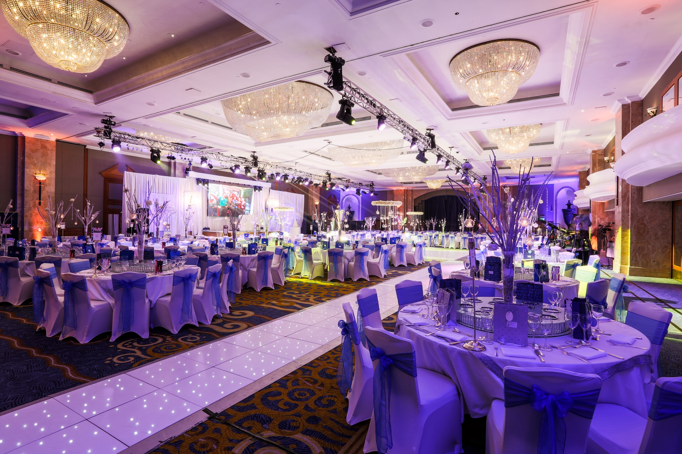 Grand Ballroom at London Hilton, elegant banquet hall for upscale events and galas.