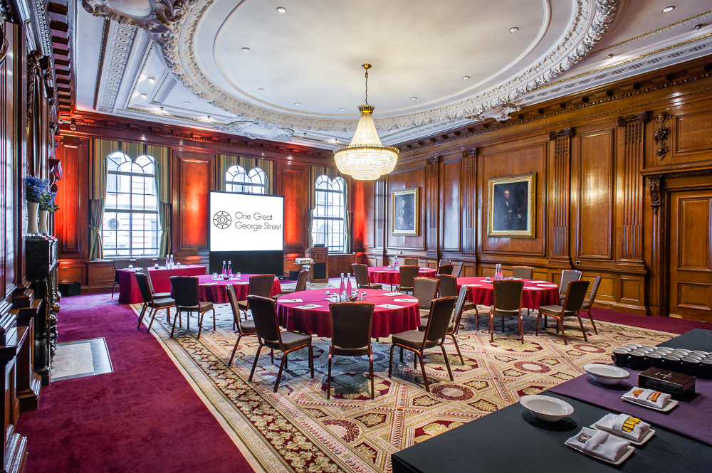 Council Room at One Great George Street, elegant meeting space for corporate events.